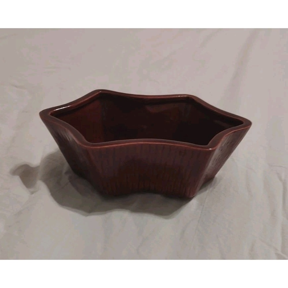Johannes Brahm 560 Burgundy Ceramic Planter Bowl Vintage California Art Pottery